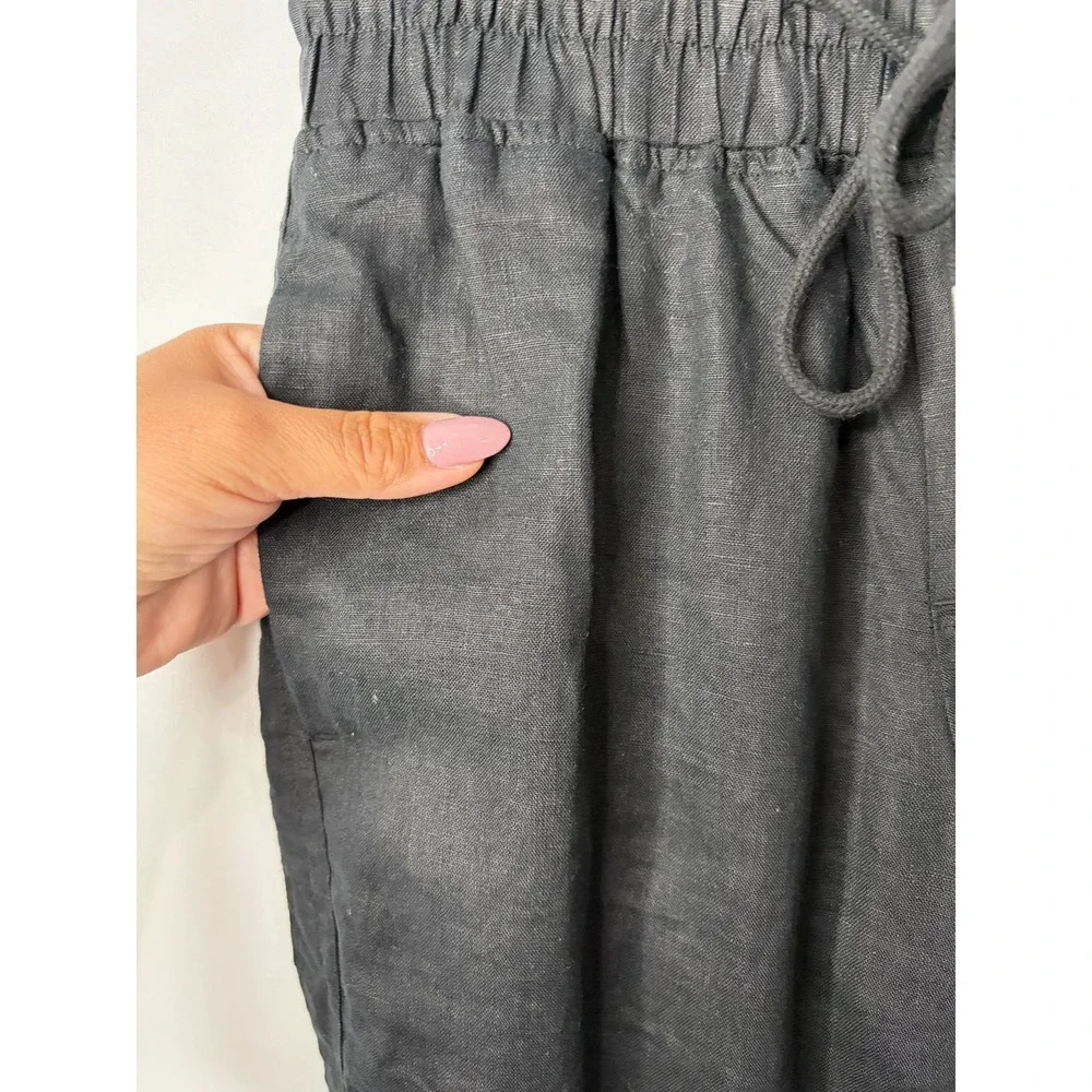 Quince 100% European Linen Wide Leg Pants XS Pull On High Rise Minimalist Lux